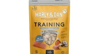 MARLY&DAN Training, XS-XL, Somon, punguta recompense functionale fara cereale caini, 100g