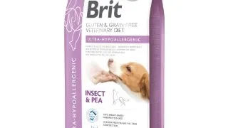BRIT VD Ultra Hypoallergenic, XS-XL, Insecte, dieta veterinara, hrana uscata fara cereale caini, alergii, 12kg