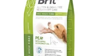 BRIT VD High Fibre, XS-XL, Mazare si Mere, dieta veterinara, hrana uscata fara cereale caini, obezitate, 2kg