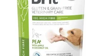 BRIT VD High Fibre, XS-XL, Mazare si Mere, dieta veterinara, hrana uscata fara cereale caini, obezitate, 400g