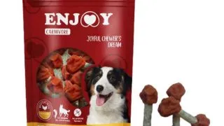 ENJOY Carnivore Fit Fetch Delights, XS-XL, Pui, punguta recompense caini, 100g