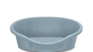 IMAC Dido, cos rotunda caini, plastic, antiderapant, albastru, ⌀50cm