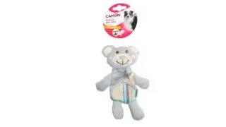 CAMON Ursulet cu Franghie, jucarie de plus caini, cu sunet, plus CAMON Ursulet cu Franghie, jucarie de plus caini XS-S, cu sunet, plus, gri, 1buc