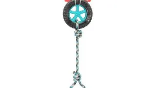 CAMON, jucarie sfoara caini, activitati fizice, cauciuc CAMON, jucarie sfoara caini M-XL, activitati fizice, cauciuc, albastru si negru, 44cm, 1buc