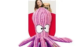 KONG CuteSeas Octopus, jucarie de plus caini, cu sunet, plus KONG CuteSeas Octopus, jucarie de plus caini S, cu sunet, plus, roz, 1buc