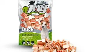 CALIBRA Joy Mini Sandwich, XS-S, Rata si Cod, punguta recompense fara cereale caini, 70g