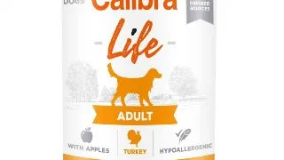 CALIBRA Life, XS-XL, Curcan si Mere, conserva hrana umeda monoproteica fara cereale caini, (pate), 400g
