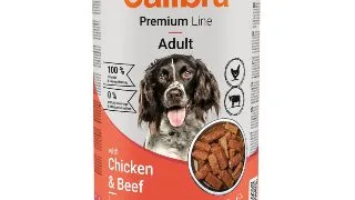 CALIBRA Premium Line, XS-XL, Pui si Vita, conserva hrana umeda caini, (in sos), 1240g