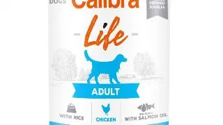 CALIBRA Life, XS-XL, Pui si Inimi de Pui, conserva hrana umeda monoproteica caini, (pate), 400g
