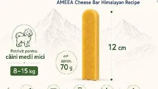 AMEEA Cheese Bar Himalayan Receipe Medium, M, Branza, recompense fara cereale caini, 70g
