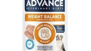 ADVANCE VETERINARY DIETS Weight Balance Medium & Maxi, M-XL, Pui, dieta veterinara, conserva hrana umeda caini, obezitate, (pate), 400g