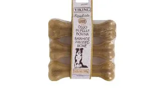 LEOPET Viking Os Piele Presata, M-L, Vita, punguta recompense fara cereale caini, 180g