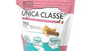 UNICA Classe Tris, M, Pui si Miel, punguta recompense functionale caini, sensibilitati dentare, 400g
