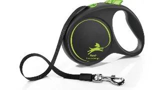 FLEXI Black Design, lesa banda retractabila caini, nylon, verde, L(50kg, 5m)