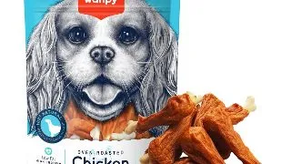 WANPY Jerky and Calcium Bone Wrap, XS-M, Pui, punguta recompense caini, 100g