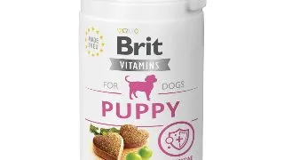BRIT Vitamins Puppy, XS-XL, Somon, cutie recompense functionale fara cereale caini junior, 150g