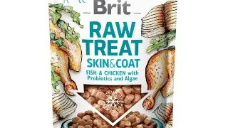 BRIT Raw Treat Skin & Coat XS-XL, Peste si Pui, punguta recompense functionale caini, piele & blana, 40g