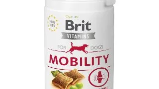 BRIT Vitamins Mobility, XS-XL, Somon si Alge Marine, cutie recompense functionale fara cereale caini, sistem articular, 150g