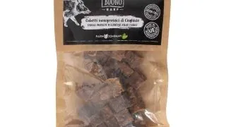 PIU BUONO Single Protein Meat Cubes, XS-XL, Mistret, punguta recompense monoproteice BARF caini, 70g