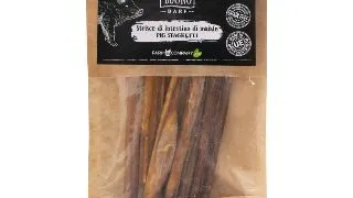 PIU BUONO Strips Intestine de Porc, XS-XL, punguta recompense caini, 50g