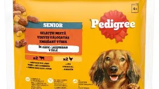 PEDIGREE Senior Mix, XS-M, Vita si Pui, plic hrana umeda caini senior, (in aspic), multipack, 100g x 4buc