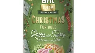 BRIT Christmas, XS-XL, Iepure si Curcan, conserva hrana umeda fara cereale caini, (pate), 400g