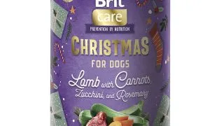 BRIT Christmas Monoprotein, XS-XL, Miel si Zucchini, conserva hrana umeda monoproteica fara cereale caini, (pate), 400g