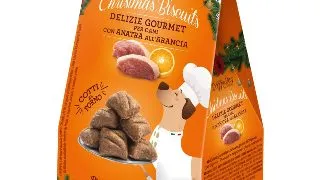 DOGGYEBAG Christmas Biscuits, XS-XL, Rata si Portocale, punguta recompense caini, 180g