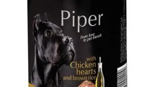 Hrana umeda Piper Adult, Inimi de pui si Orez brun, 400 g