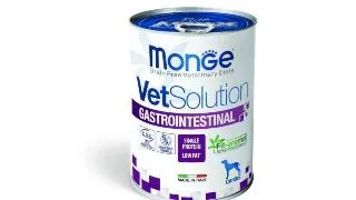 MONGE VETSOLUTION Gastrointestinal Low Fat, XS-XL, Ton, dieta veterinara, conserva hrana umeda fara cereale caini, sistem digestiv, (pate), 400g