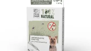 FRESH FARM, deparazitare externa naturala caini, pipeta repelenta FRESH FARM, deparazitare externa naturala caini, XS-S, pipeta repelenta, 2ml x 5buc