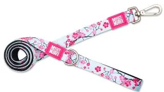 MAX & MOLLY Cherry Bloom, lesa caini, poliester, bleu si roz, M(1.2m  x 2cm)