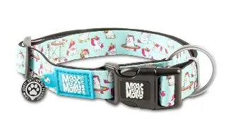 MAX & MOLLY Smart ID Unicorn, zgarda caini, ajustabila, poliester, bleu, catarama trident, M(34-55  x 2cm)