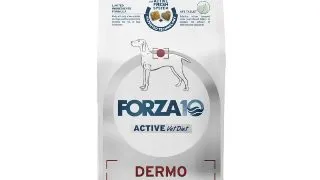 FORZA10 Active VetDiet Dermato, XS-XL, Peste, dieta veterinara, hrana uscata monoproteica caini, piele & blana, 10kg