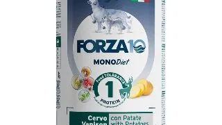 FORZA10 Monodiet, XS-XL, Caprioara si Cartofi, dieta veterinara, conserva hrana umeda monoproteica caini, alergii, (pate), 400g