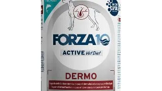 FORZA10 Active VetDiet Dermo, XS-XL, Peste, dieta veterinara, conserva hrana umeda monoproteica fara cereale caini, piele & blana, (pate), 390g