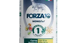 FORZA10 Monodiet, XS-XL, Caprioara si Orez, dieta veterinara, conserva hrana umeda monoproteica caini, alergii, (pate), 400g