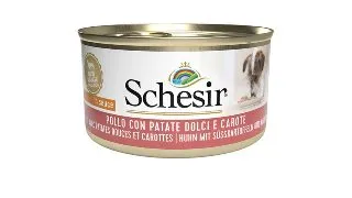 SCHESIR Complementary Adult Small , XS-S, Pui si Morcov, conserva hrana umeda caini, (in aspic), 85g
