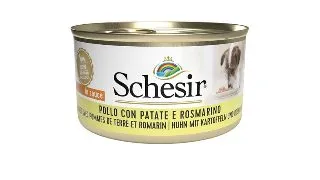SCHESIR Complementary Adult Small , XS-S, Pui si Cartof Dulce, conserva hrana umeda caini, (in aspic), 85g