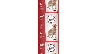 DOG JOY Salam, XS-XL, Vita, salam hrana umeda caini, 900g