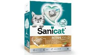 SANICAT Active Gold, Argan, asternut igienic pisici, granule, bentonita, aglomerant, neutralizare mirosuri, 6l