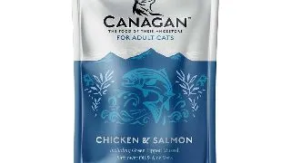 CANAGAN, Pui si Somon, plic hrana umeda fara cereale pisici, (in supa), 85g
