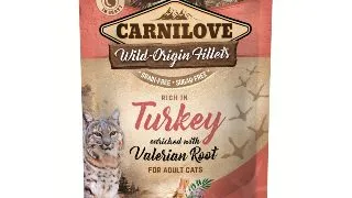 CARNILOVE, File Curcan cu Valeriana, plic hrana umeda fara cereale pisici, (in sos), 85g