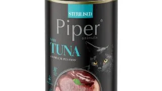 PIPER Animals Sterilised, Ton, conserva hrana umeda fara cereale pisici sterilizate, (in aspic), 400g