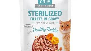 BRIT Care Sterilized Fillets In Gravy, Iepure, plic hrana umeda fara cereale pisici sterilizate, (in sos), 85g