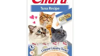 INABA CIAO Churu Piure, Ton, recompense lichide monoproteice fara cereale pisici, topping cremos, 14g x 4