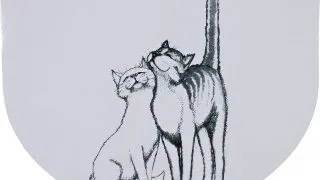 TRIXIE Love Cat, covoras pisici, asimetric, antiderapant, plastic, alb, 1buc 40x30cm