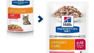 HILL'S Prescription Diet c/d Multicare Stress, Somon, dieta veterinara, plic hrana umeda pisici, sistem urinar, (in sos), bax, 85g x 12buc