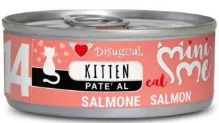 DISUGUAL Mini Me Kitten, Somon, conserva hrana umeda fara cereale pisici junior, (pate), 85g