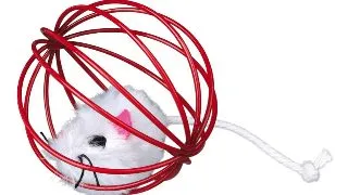 Trixie, glob metal cu soricel, jucarie, pisici, cu clopotel, multicolor, 6cm